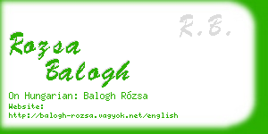 rozsa balogh business card
